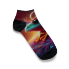 ilovefrogの宇宙の中に浮かぶベルツノガエル Ankle Socks