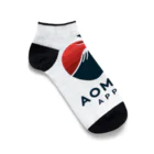 KUMACHOPのあおもりりんごと岩木山 Ankle Socks