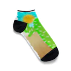 ファンシーTシャツ屋の砂漠の太陽とサボテン Ankle Socks