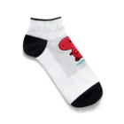 フラットザウルスの癒しのレッドザウルス Ankle Socks