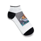 wakuwaku26のお風呂に入るボス猫 Ankle Socks