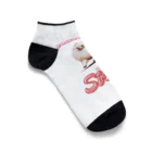 WANnyanDesign 犬猫イラストレーターのポメラニアン（散歩） Ankle Socks