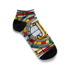 alphabet stained glassのstained glass J Ankle Socks