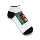 AQUAMETAVERSEのサングラスをかけた、かわいい犬 Marsa 106 Ankle Socks