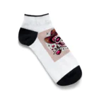 yasurin7000のローズスカル Ankle Socks