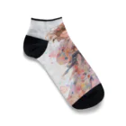 AQUAMETAVERSEの花柄模様の服を着た女性　なでしこ1478 Ankle Socks