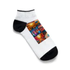 HAPPYTimeのカラフル背景 Ankle Socks