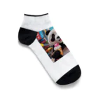 rakutenitibaのアイスクリームをもらって嬉しいパンダ Ankle Socks