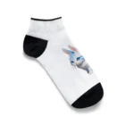 ko_858585のウサギ猫：ブルー Ankle Socks