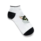 segasworksのねこさんのお顔（白黒ねこ） Ankle Socks