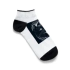 Keli0612の月見猫 Ankle Socks