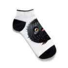 AI妖怪大図鑑のウニ妖怪　バッフン（背景なし） Ankle Socks