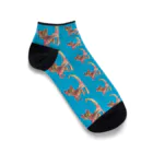 marbleSmileのピッピ 猫 ブルー Ankle Socks