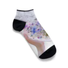 AQUAMETAVERSEのクリスタルの中に押し花がある　なでしこ1478 Ankle Socks