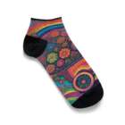 ricomacoの花車 Ankle Socks