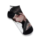 LONGSTONEの赤いピアスの着物美人 Ankle Socks