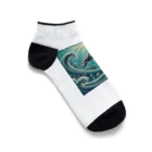 海の幸のウミガメと水流 Ankle Socks