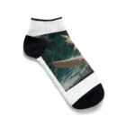 AQUAMETAVERSEのサーフィンをするウサギ Ankle Socks