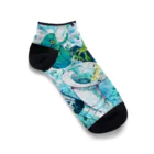 志瓜のSUZURIのカエルとアルトクラリネット Ankle Socks