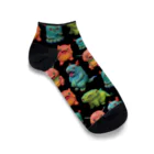 monyuraのmonyura monster(総柄ブラック)  Ankle Socks