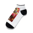 ukeroのフラワーキャット077 Ankle Socks