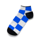 IMABURAIの白青四角 Ankle Socks