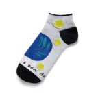 ぽぽっとツイてるのCat blue  Ankle Socks