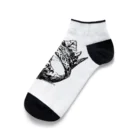 COOL&SIMPLEのBlack White Illustrated Skull King  Ankle Socks