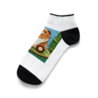 動物マニアのドット絵ショップのドット絵の可愛いクマちゃん🐻🎋 Ankle Socks