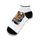 ki1962のドット絵で描かれた虎のアップ画像のプレミアムグッズ Ankle Socks