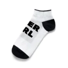 BEERのビールガール_黒字(白背景) Ankle Socks