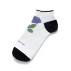 水色プリントの夢叶う青い薔薇 Ankle Socks