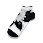 ファンシーTシャツ屋のモノクロマーガレット Ankle Socks