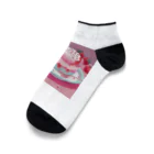 uchakyumaのいちごケーキにネコ Ankle Socks