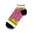 つきれうのピンクのクマは遅い Ankle Socks