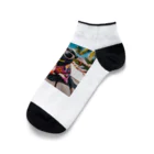 アニマル達のトロピカルなパグ Ankle Socks