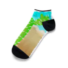 ファンシーTシャツ屋の砂漠の太陽とサボテン Ankle Socks