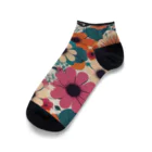 NATSUMAKITSUNEの北欧風　花柄　マリメッコ風 Ankle Socks