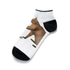 猫ミームグッズの【猫ミーム】叩かれる猫と叩く猫 Ankle Socks