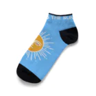 NAMM3 AND THE SUNの南無三の太陽　くるぶしソックス　白輪郭 　水色 Ankle Socks