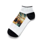 戦国時代マニアの日の光を受けて輝く大阪城 Ankle Socks