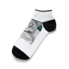 リキ製作所の彫刻のような猫 Ankle Socks