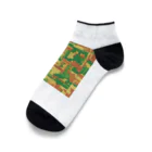 某アニメ風グッズの【ピクセルアート】ジャングルと砂漠 Ankle Socks
