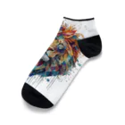 MirofuruDesignの抽象的なライオンスプラッシュTシャツ Ankle Socks