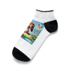 keikei5の華やかな庭園に住む魔法をかけられたダックスフンド Ankle Socks