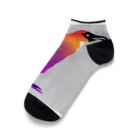 mirinconixの紫からオレンジのグラデーションのペンギン Ankle Socks