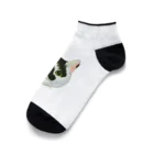 segasworksのねこさんのお顔（白黒ねこ） Ankle Socks