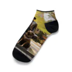 AQUAMETAVERSEの人と犬の銅像　なでしこ1478 Ankle Socks