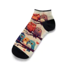 AQUAMETAVERSEの個性的な華やかなフクロウたち　Hime  2530 Ankle Socks