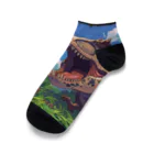 AQUAMETAVERSEの恐竜と少年　なでしこ1478 Ankle Socks